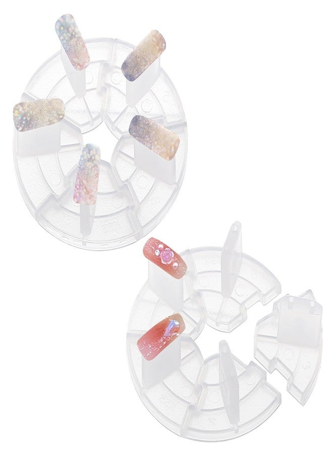 beinkmake 2pcs Acrylic Nail Stands Nail Stand for Press on Nails Display False Nails Holder for Painting Nails Practices Nail Art Kit Accessories, Clear - Image 1